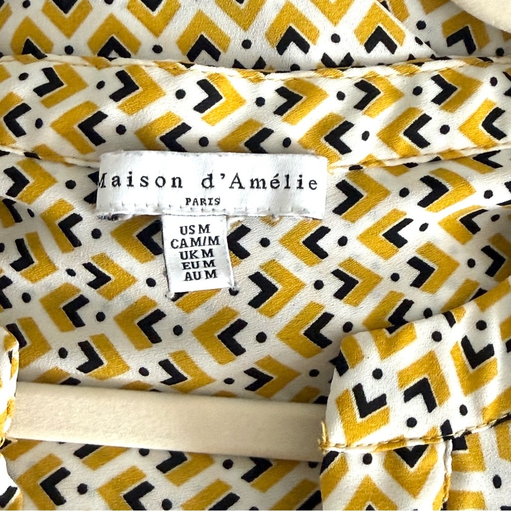 Chic Yellow Patterned Blouse - image 5